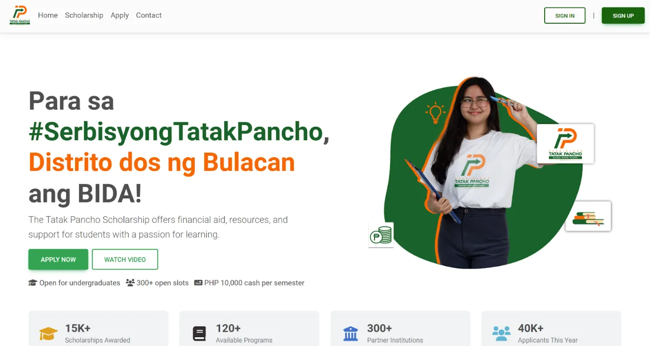 Tatak Pancho Scholarship — scholarship management system built with PHP and MySQL by Ivan Lunita